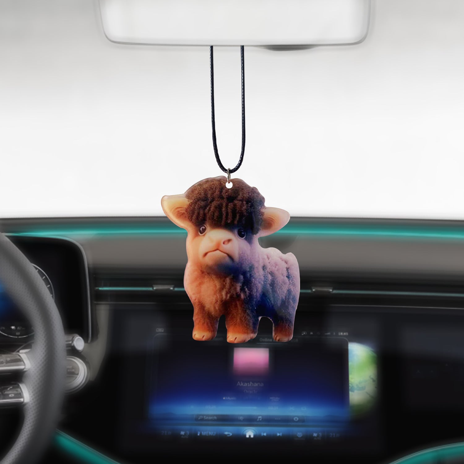 Wholesale Cartoon Highland Cattle Decorative Acrylic Flat Pendant